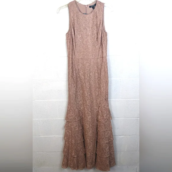 Lauren Ralph Lauren | Dresses | Lauren Ralph Lauren Sz 4 Long Ruffle Evening  Gown Dress